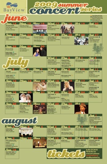 Bay View Music Festival / Fold-out season calendar