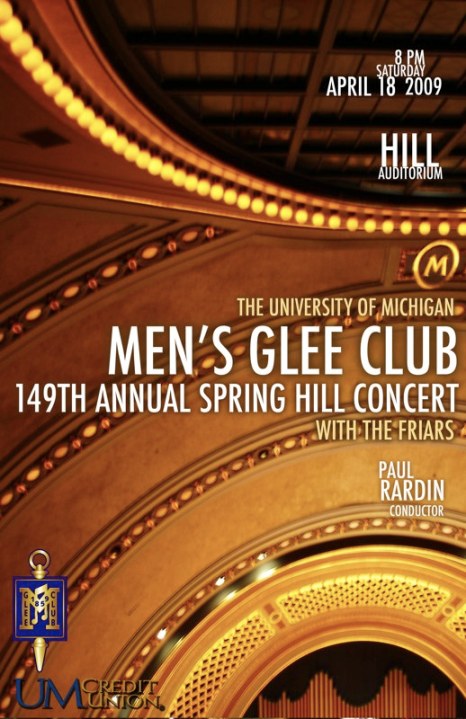 University of Michigan Men's Glee Club / Concert poster