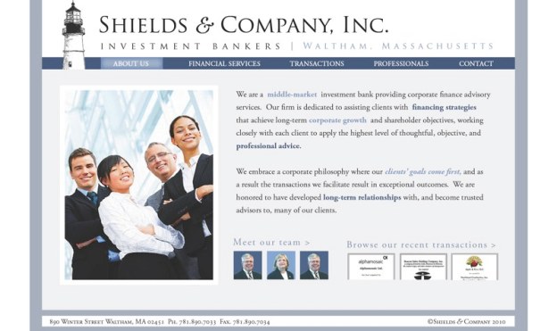 Shields and Company Inc. / Website design