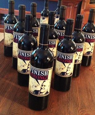 Finish Strong / Personalized Wine Bottle Label